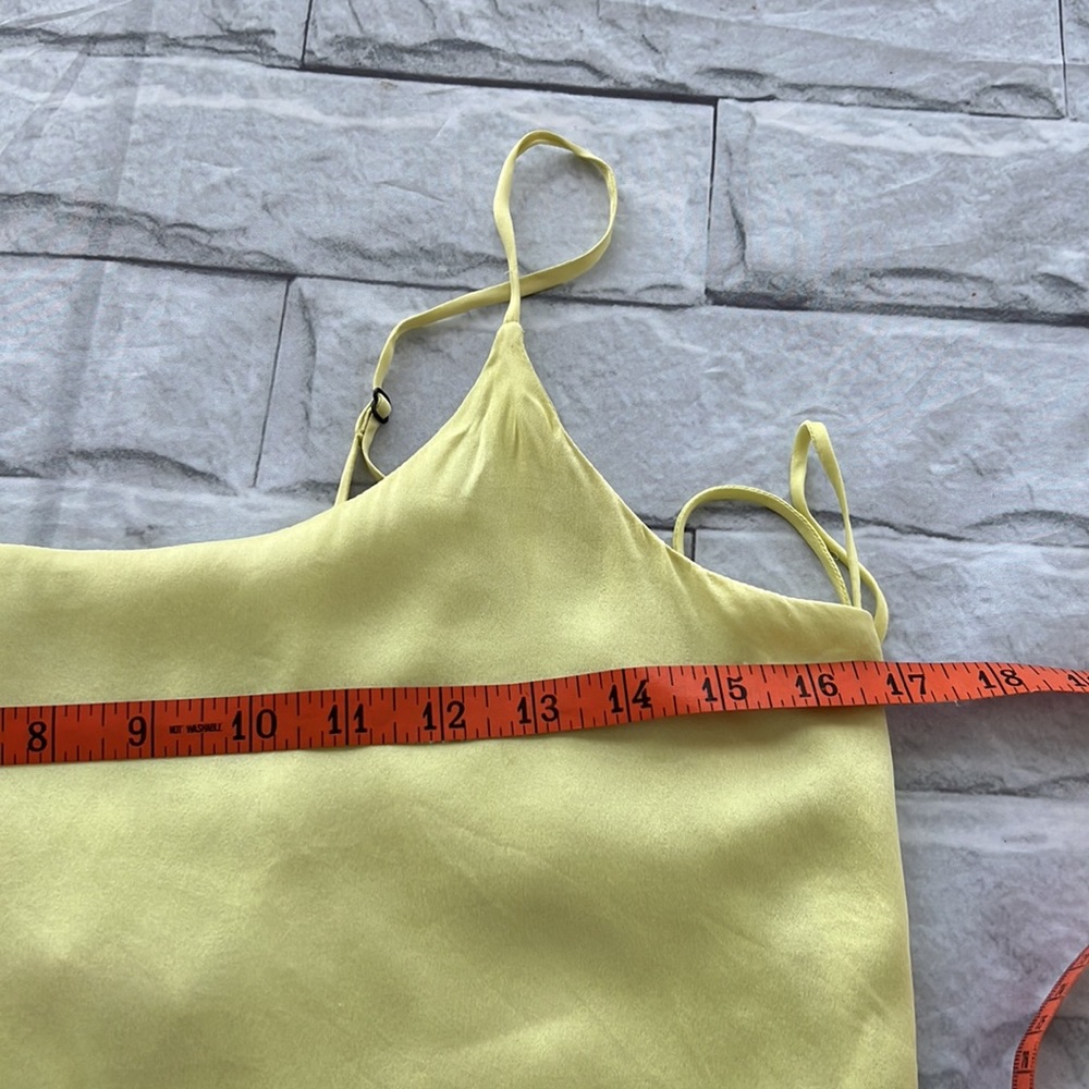 Alice + Olivia 100% silk slip yellow satin dress/pajama size small - Picture 15 of 17